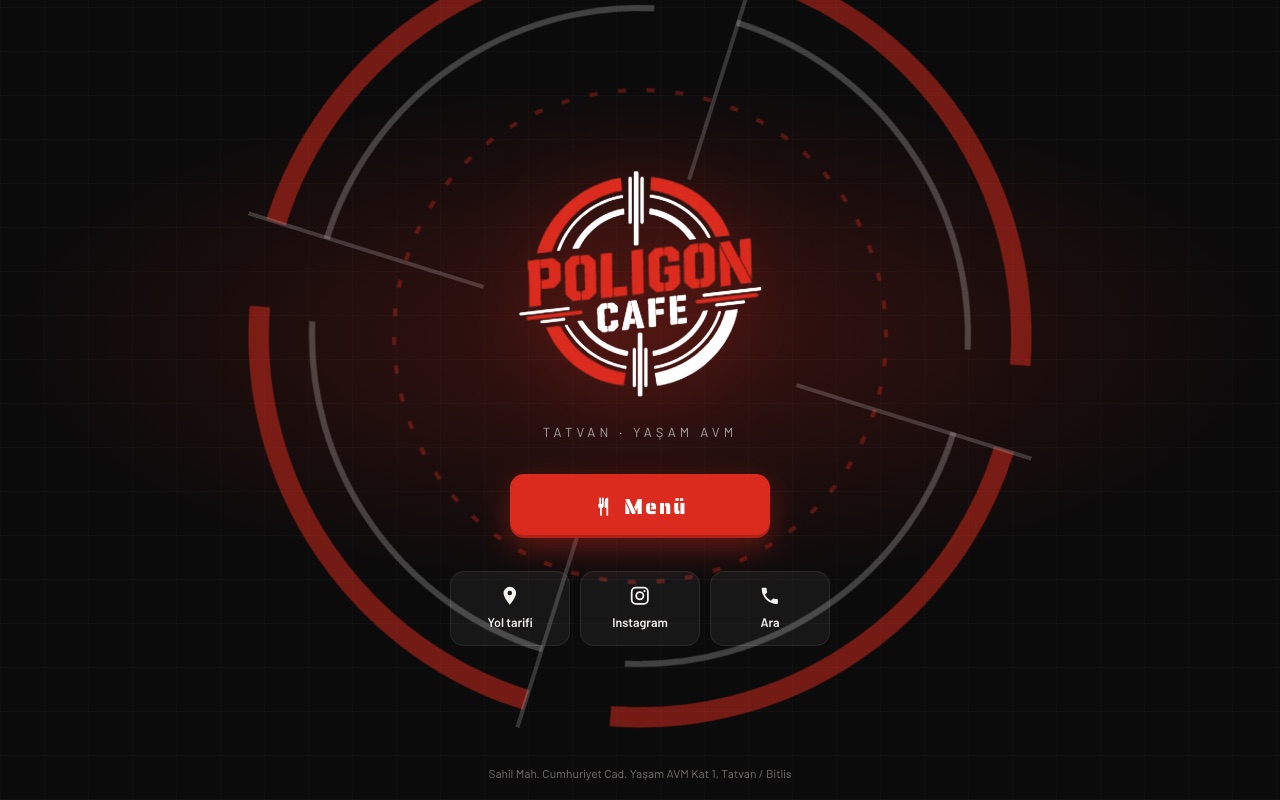 Poligon Cafe web sitesinin ana sayfası